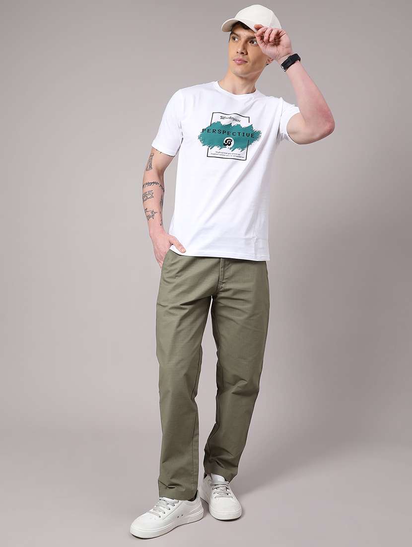 men olive cotton chinos casual trouser - 21994736 -  Standard Image - 4