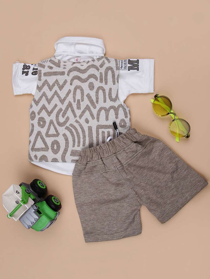 boys printed shirt & shorts casual wear set - 21994765 -  Standard Image - 1