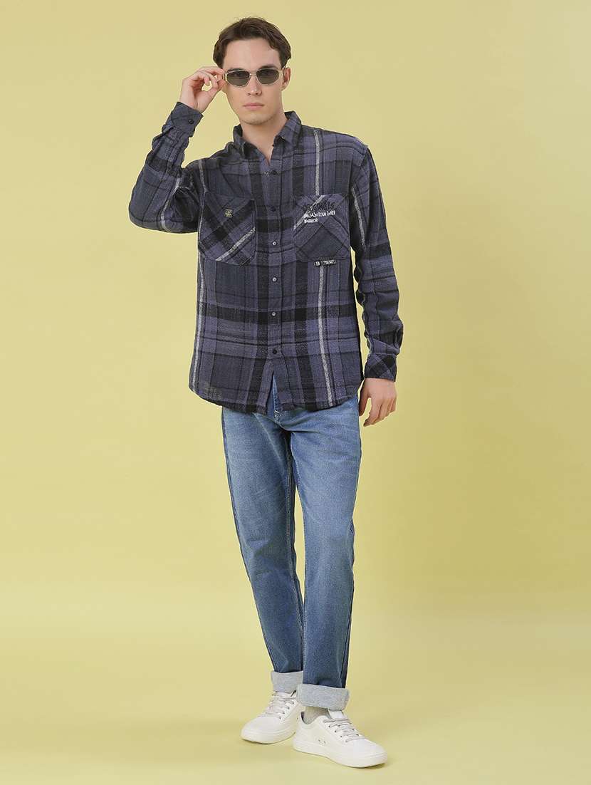 men checkered long sleeve regular fit casual shirt - 21994803 -  Standard Image - 4