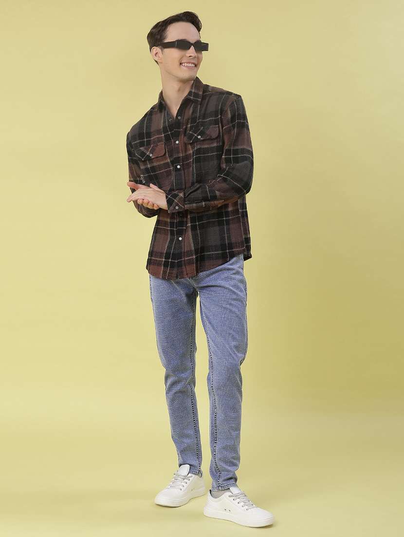 men checkered long sleeve regular fit casual shirt - 21994804 -  Standard Image - 4