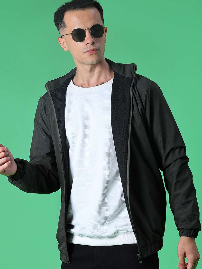 men solid long sleeve casual jacket