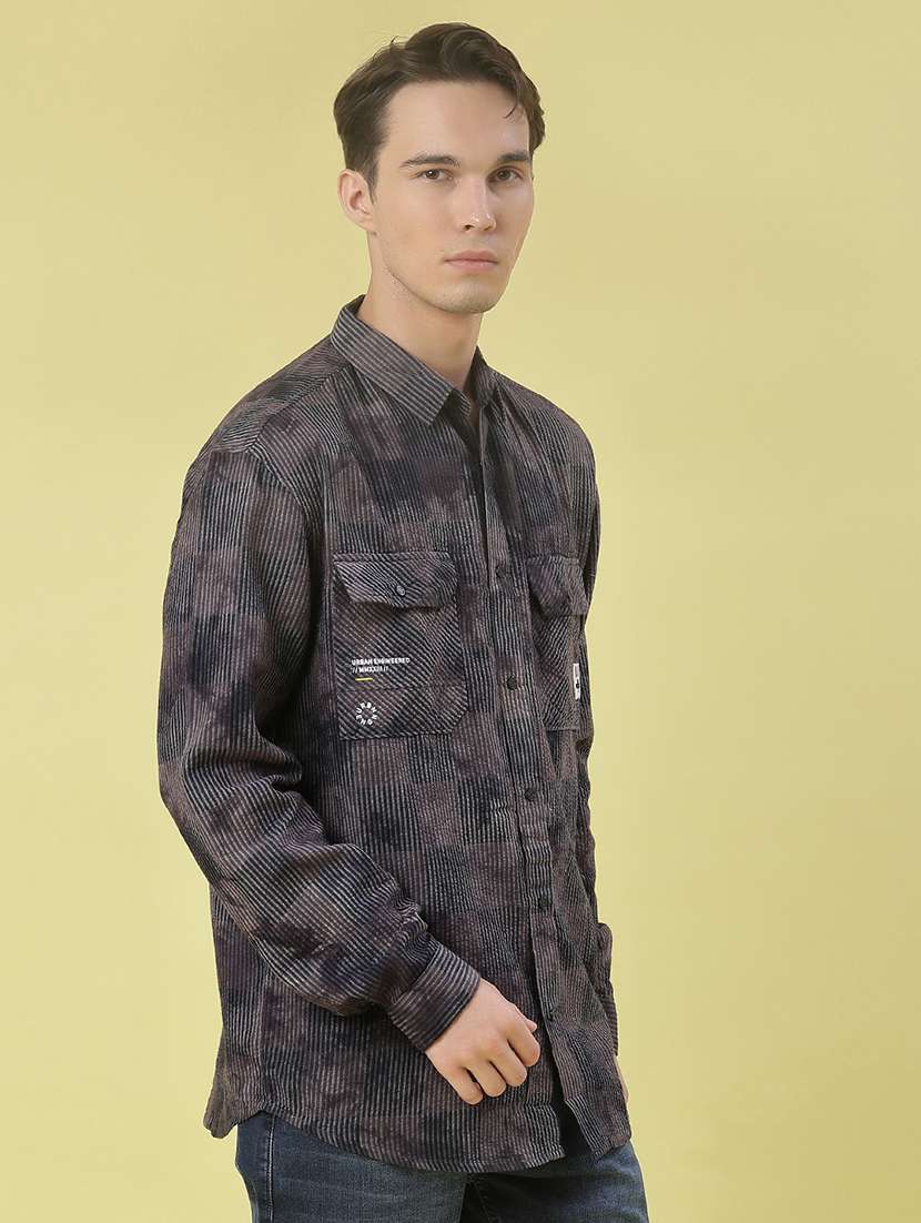 men printed long sleeve regular fit casual shirt - 21994837 -  Standard Image - 1