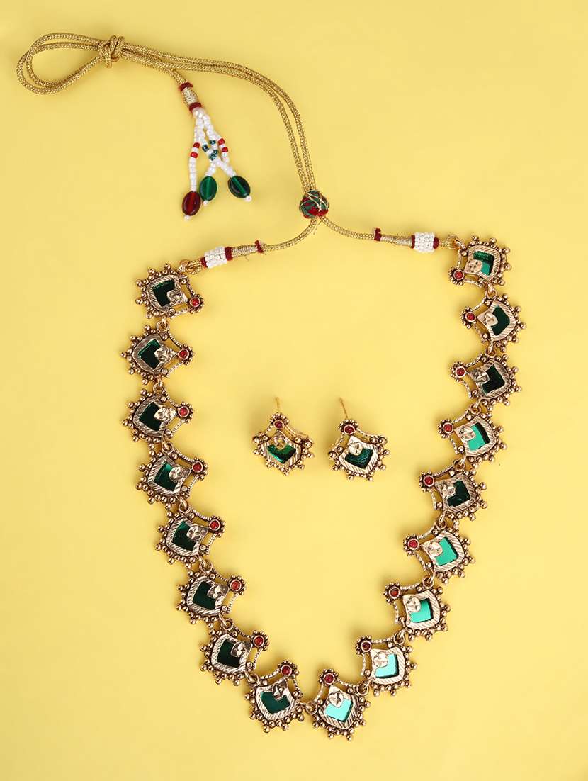 multi colored metal chain necklace