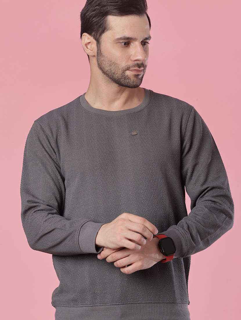men self design long sleeve regular fit pullover  - 21994945 -  Standard Image - 1
