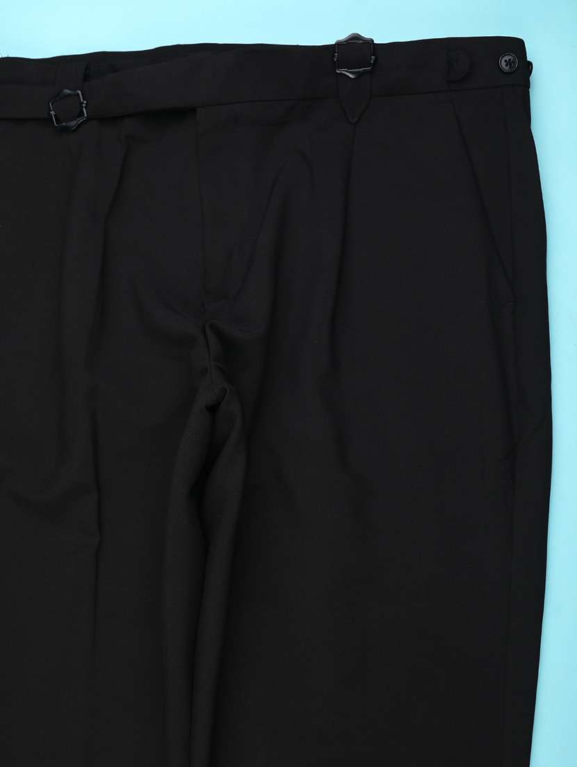 men solid mid rise pleated formal trouser - 21994956 -  Standard Image - 1