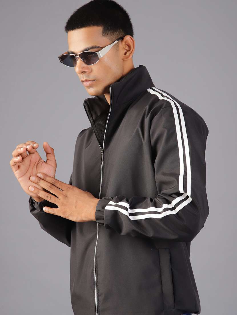 men taped long sleeve casual jacket