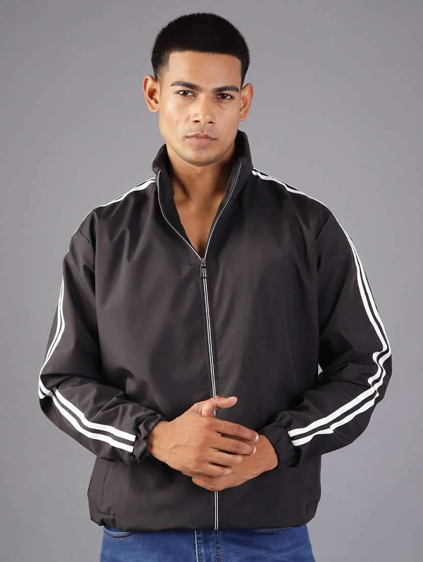 men taped long sleeve casual jacket - 21994976 -  Standard Image - 1