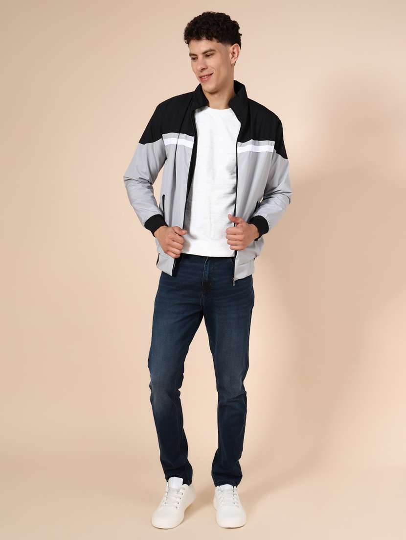 men color block long sleeve casual jacket - 21994977 -  Standard Image - 4