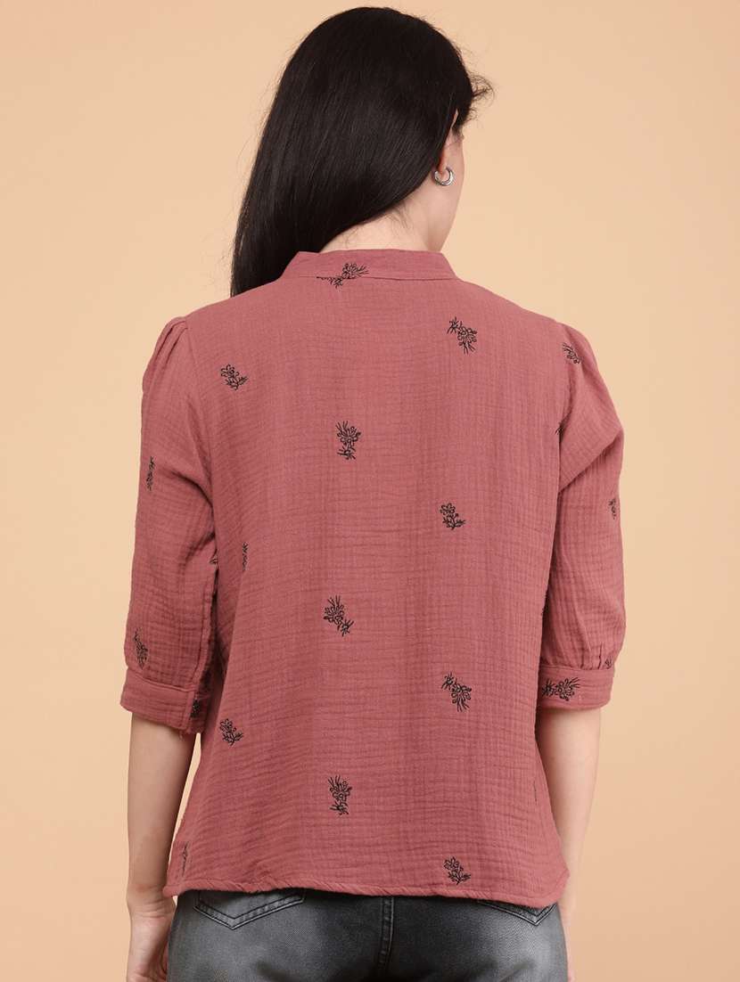 maroon cotton regular shirt - 21995037 -  Standard Image - 4
