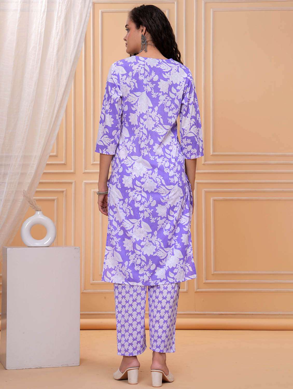 women floral printed three quarter sleeve kurta pant with dupatta set - 21995127 -  Standard Image - 4