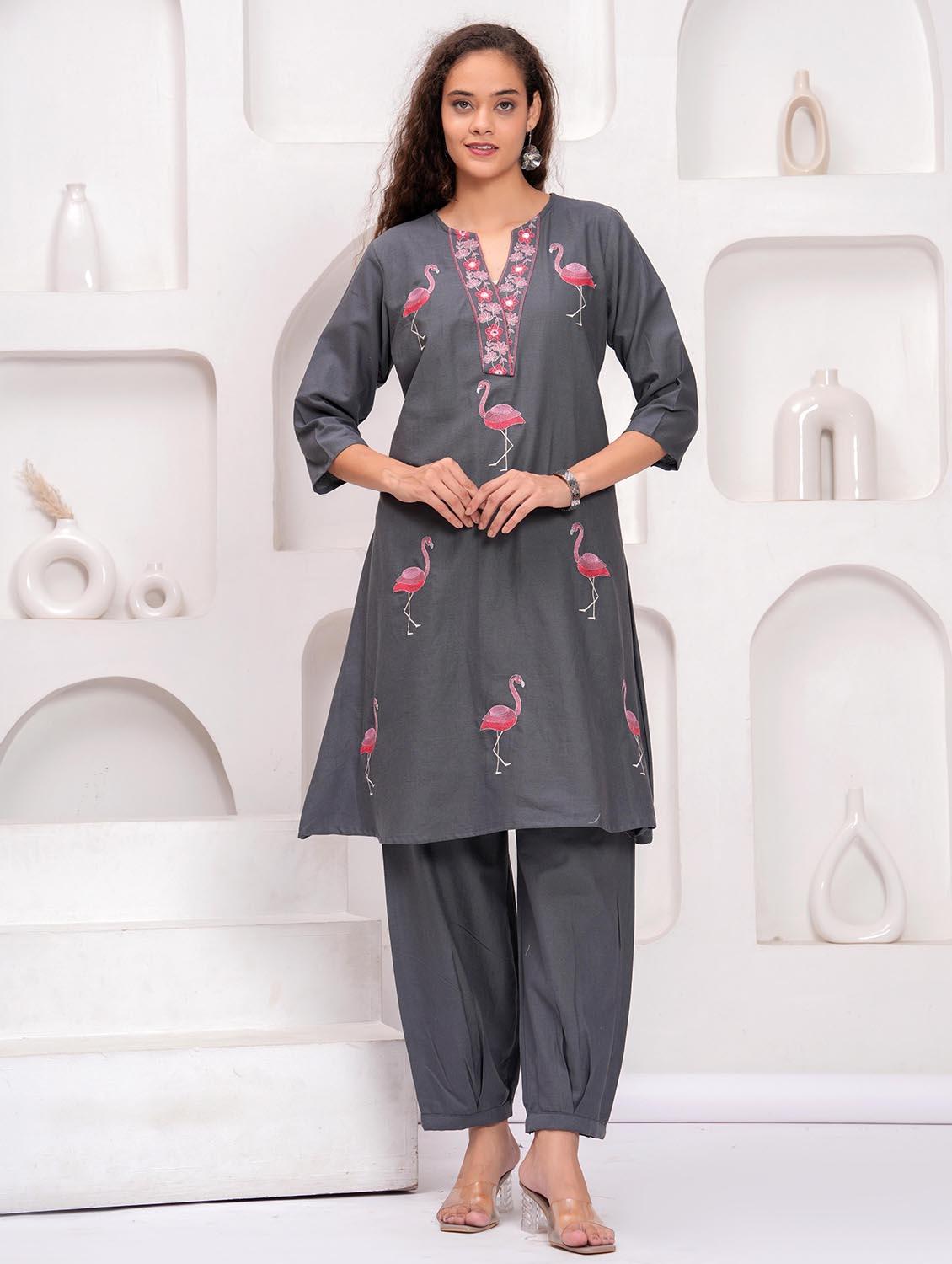 women embroidered kurta and salwar set - 21995166 -  Standard Image - 1