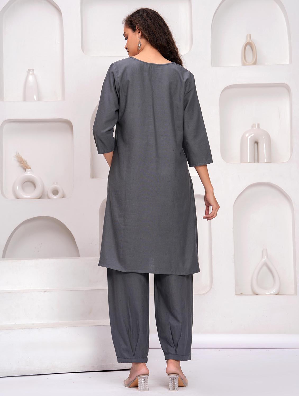 women embroidered kurta and salwar set - 21995166 - Standard Image - 4