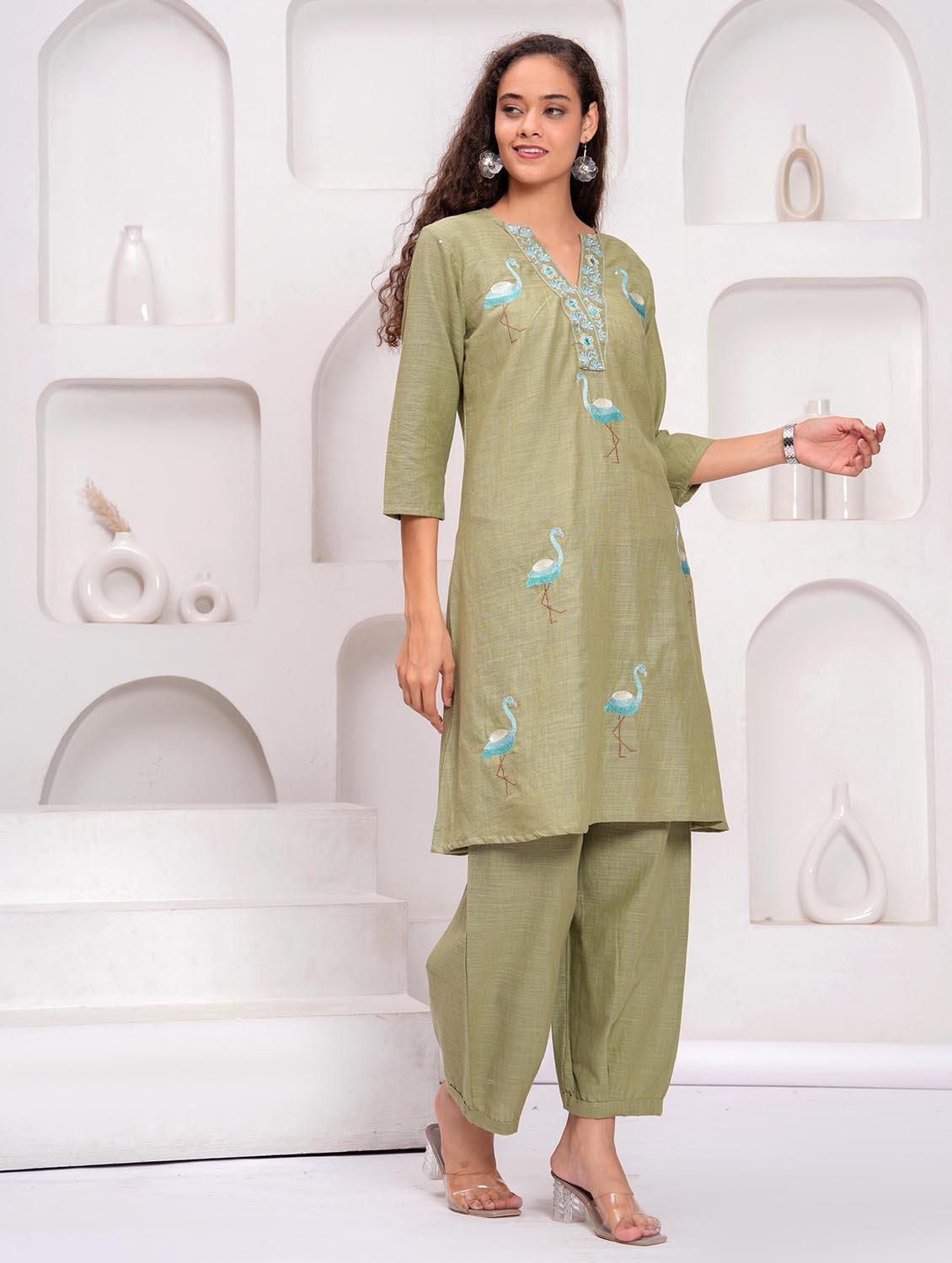 women embroidered kurta and salwar set - 21995168 - Standard Image - 1