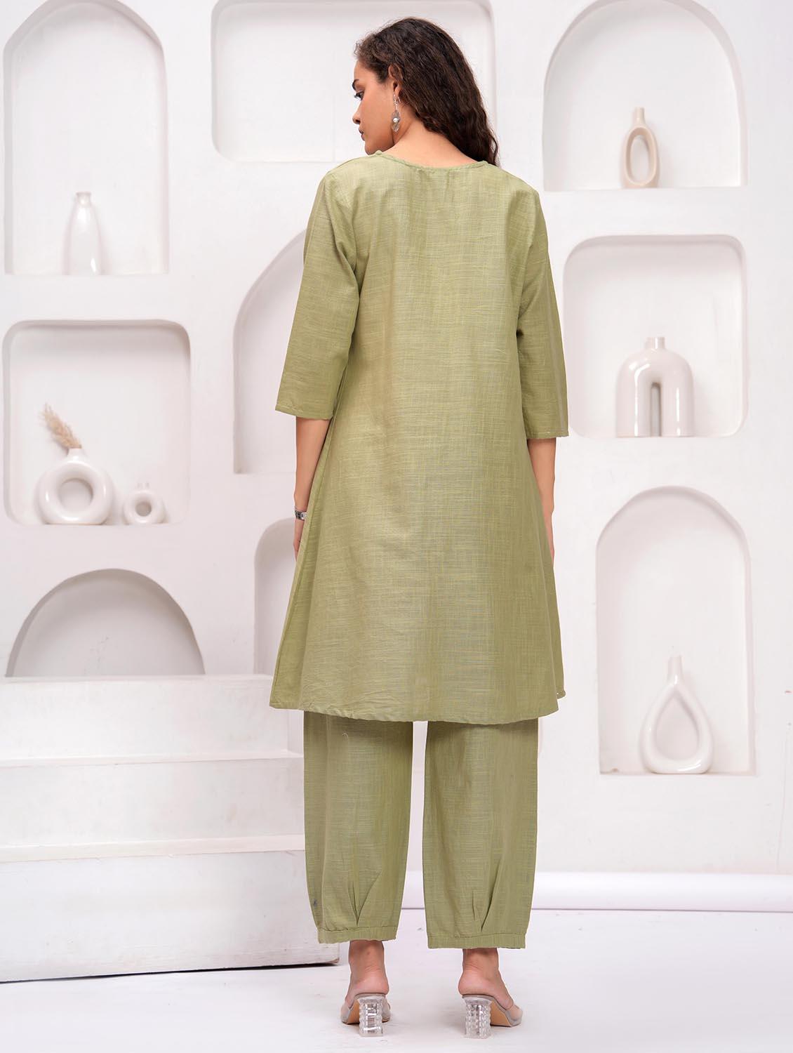 women embroidered kurta and salwar set - 21995168 - Standard Image - 4