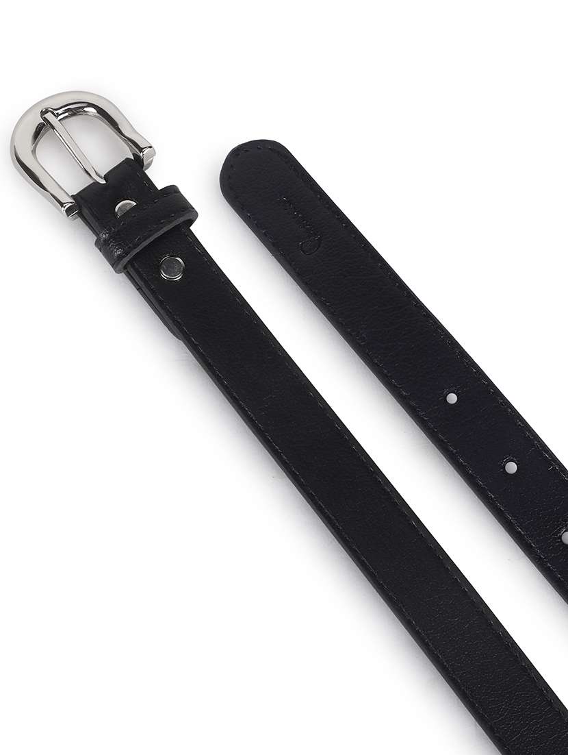 women leather black plain buckle belt - 21995225 - Standard Image - 4