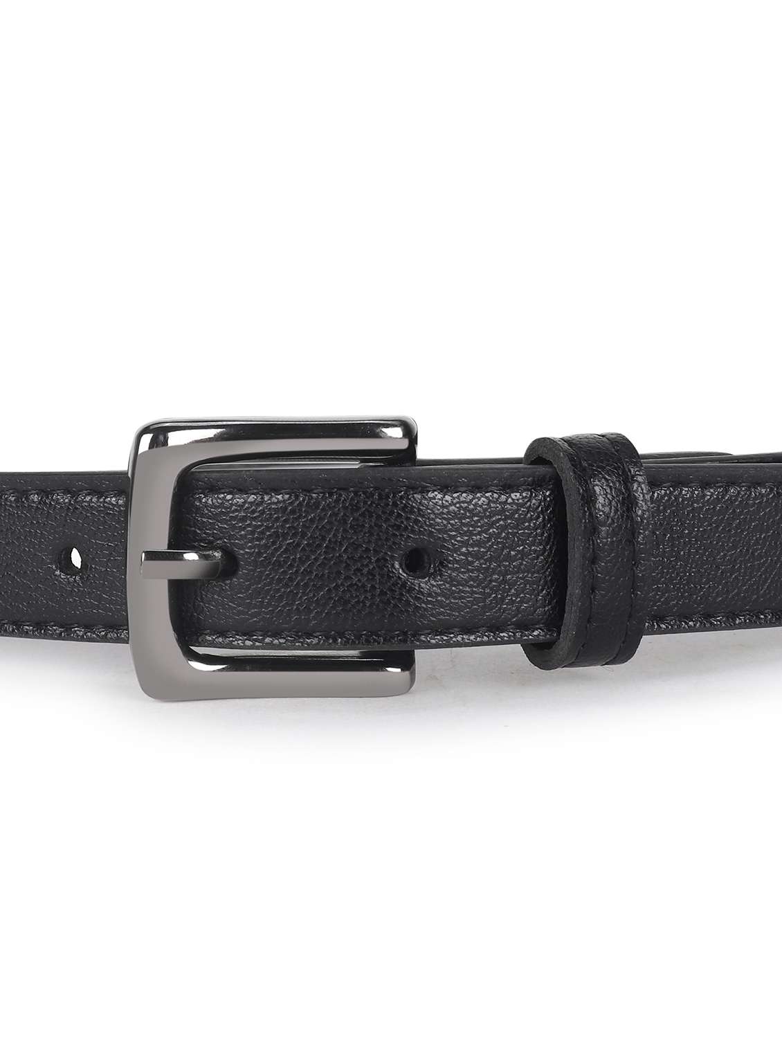 women leather black plain buckle belt - 21995227 -  Standard Image - 4