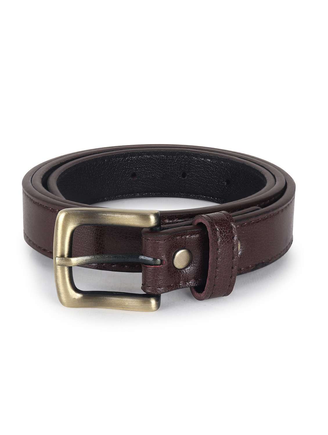 women leather brown plain buckle belt - 21995228 -  Standard Image - 1
