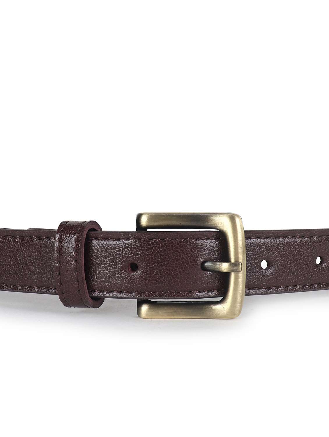 women leather brown plain buckle belt - 21995228 -  Standard Image - 4