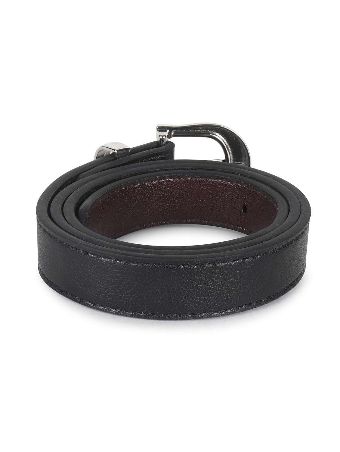 women leather black plain buckle belt - 21995231 -  Standard Image - 1