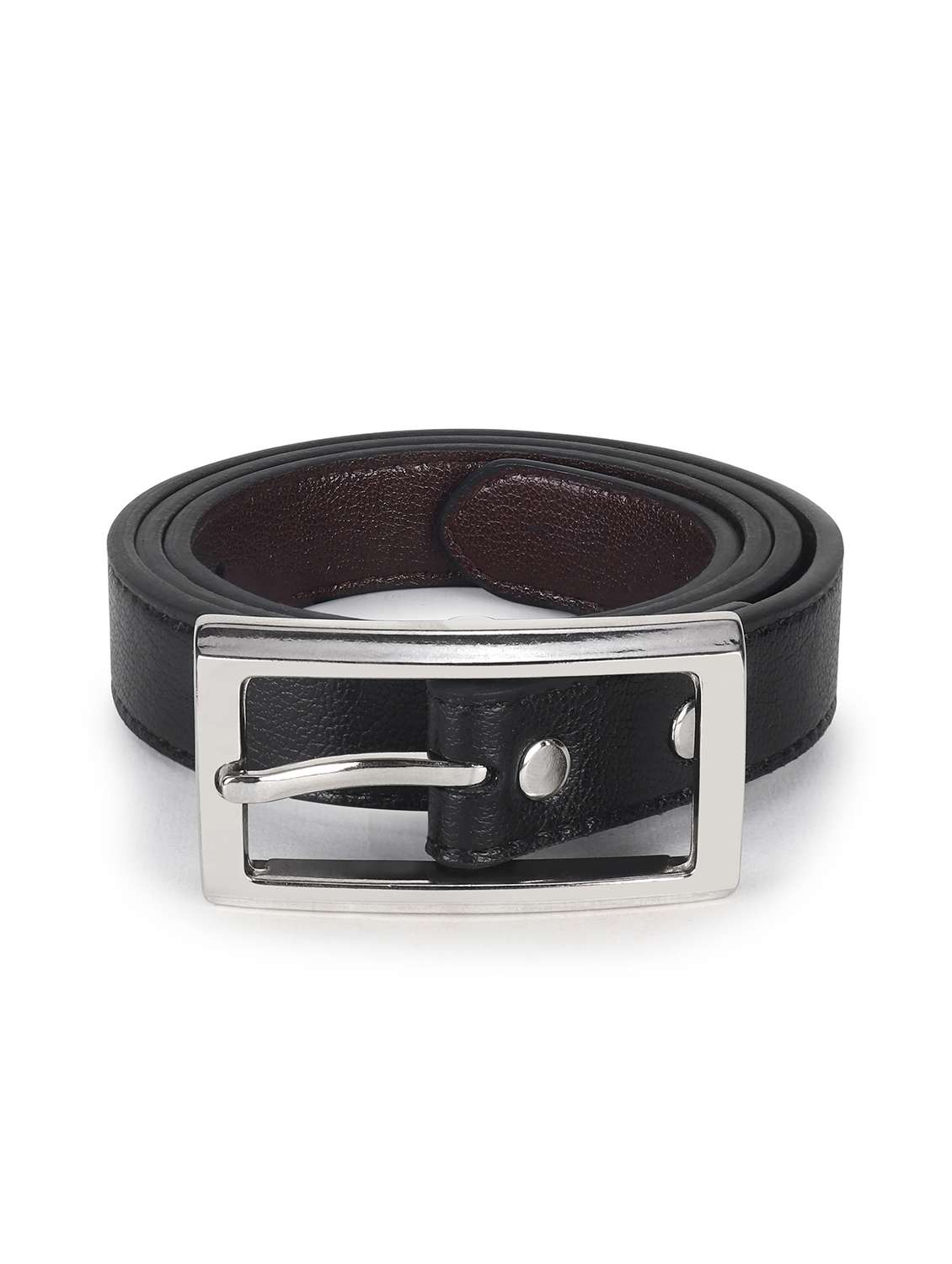 women leather black plain buckle belt - 21995232 -  Standard Image - 1
