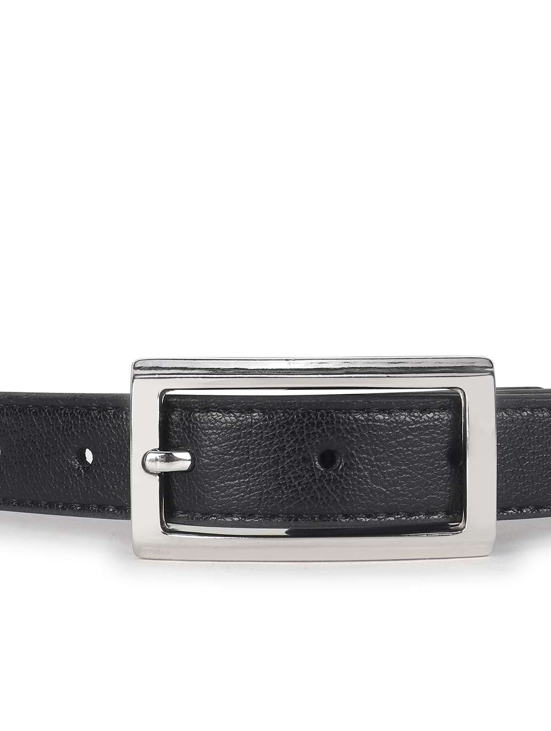 women leather black plain buckle belt - 21995232 -  Standard Image - 4