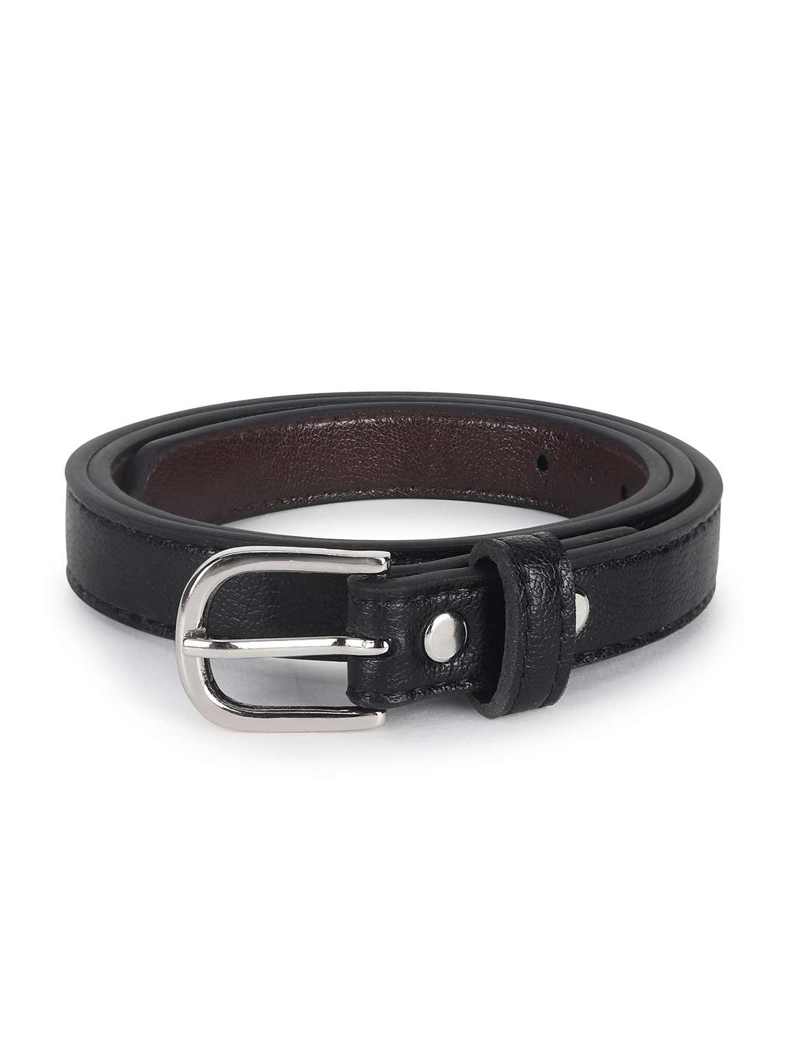 women leather black plain buckle belt - 21995233 -  Standard Image - 1
