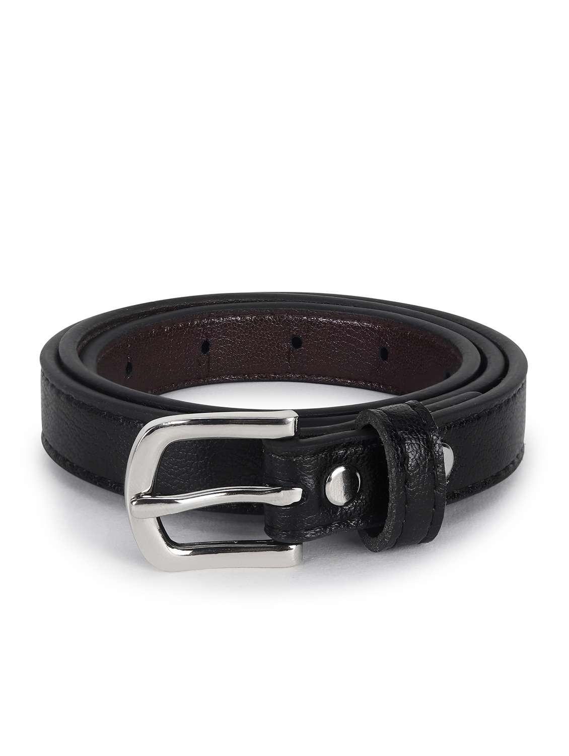 women leather black plain buckle belt - 21995237 -  Standard Image - 1