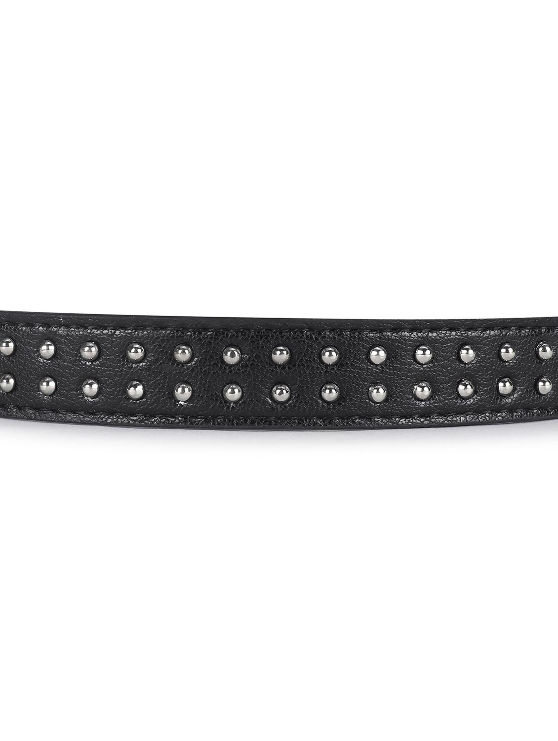 women's black studded leather belt - 21995238 - Standard Image - 4