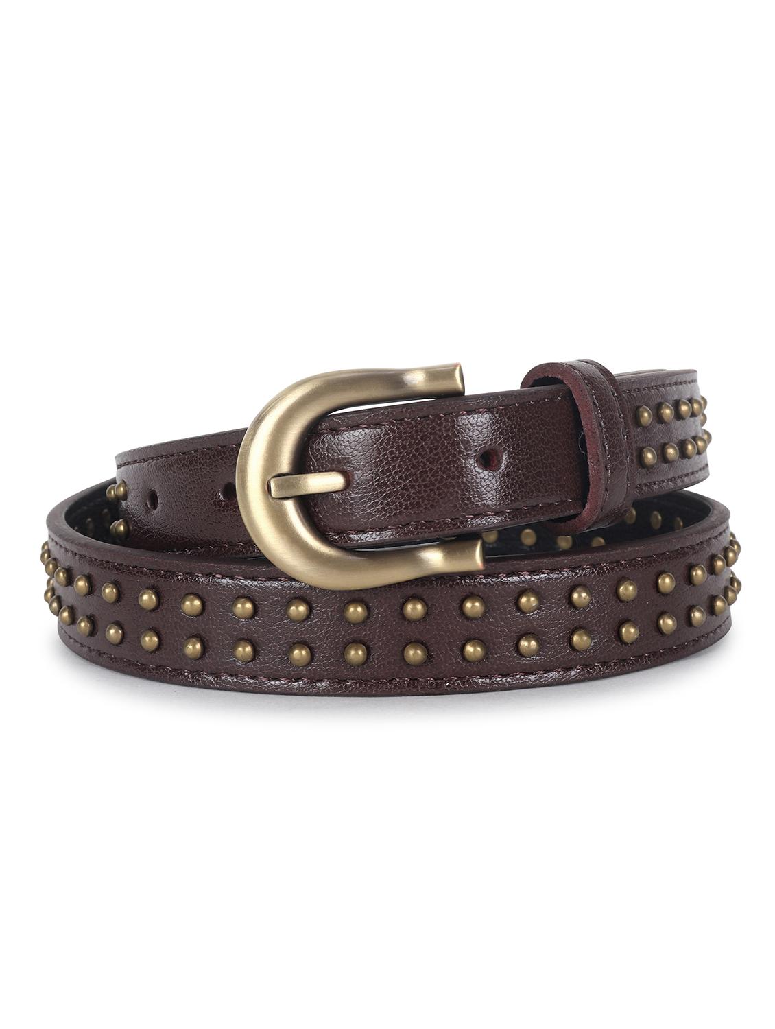 women's brown studded leather belt - 21995239 - Zoom Image - 0