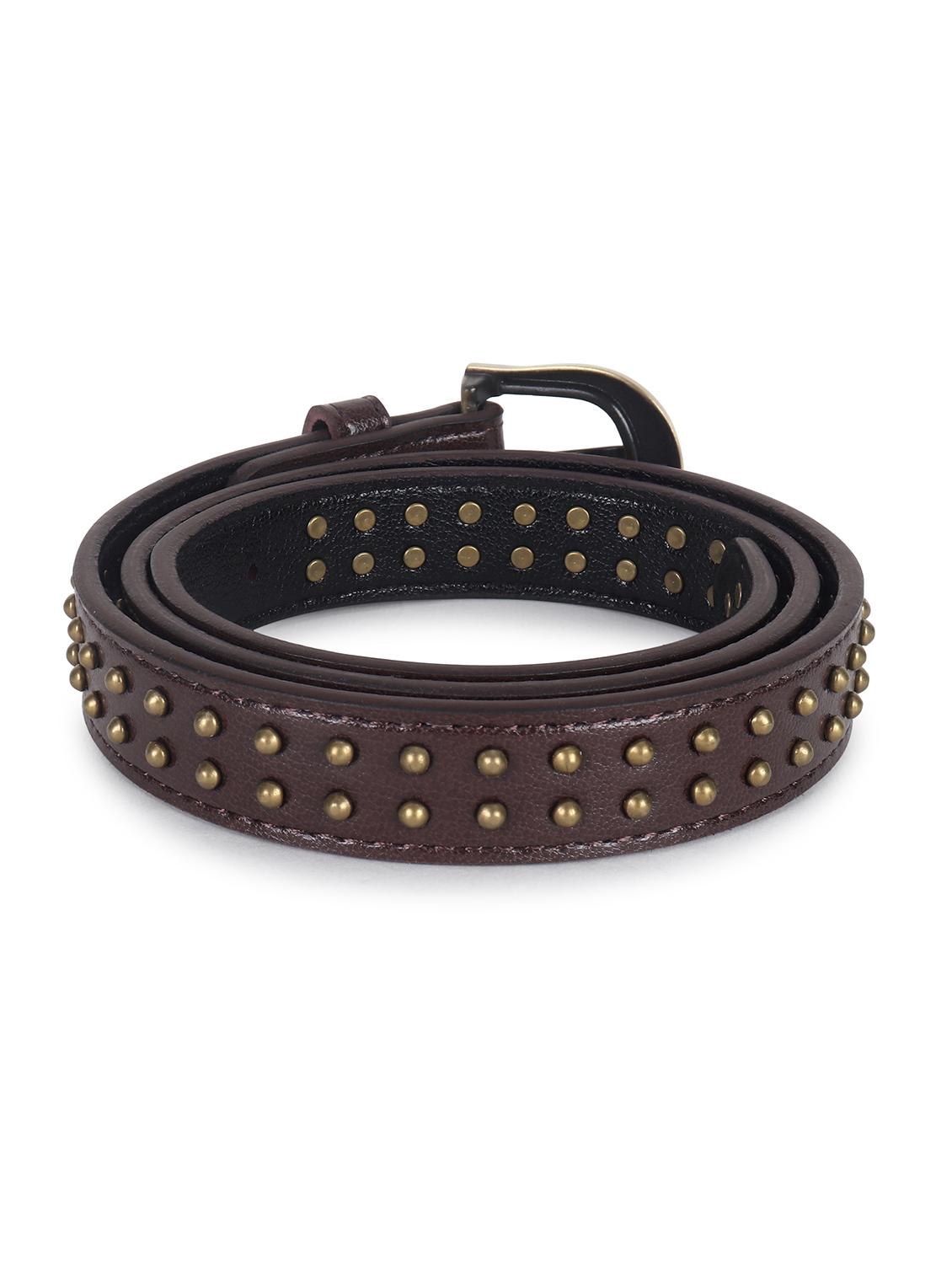 women's brown studded leather belt - 21995239 - Standard Image - 1