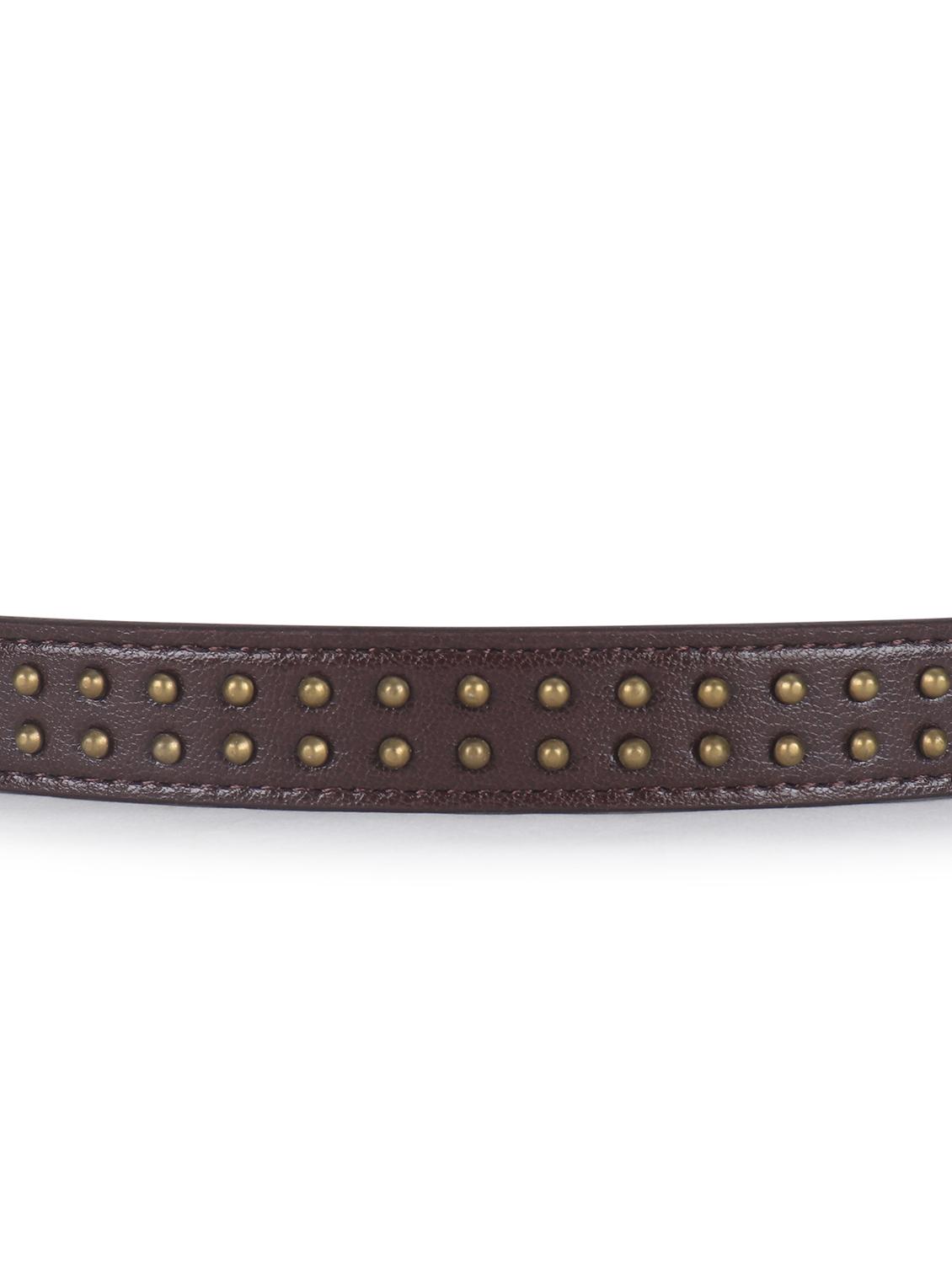 women's brown studded leather belt - 21995239 - Standard Image - 4