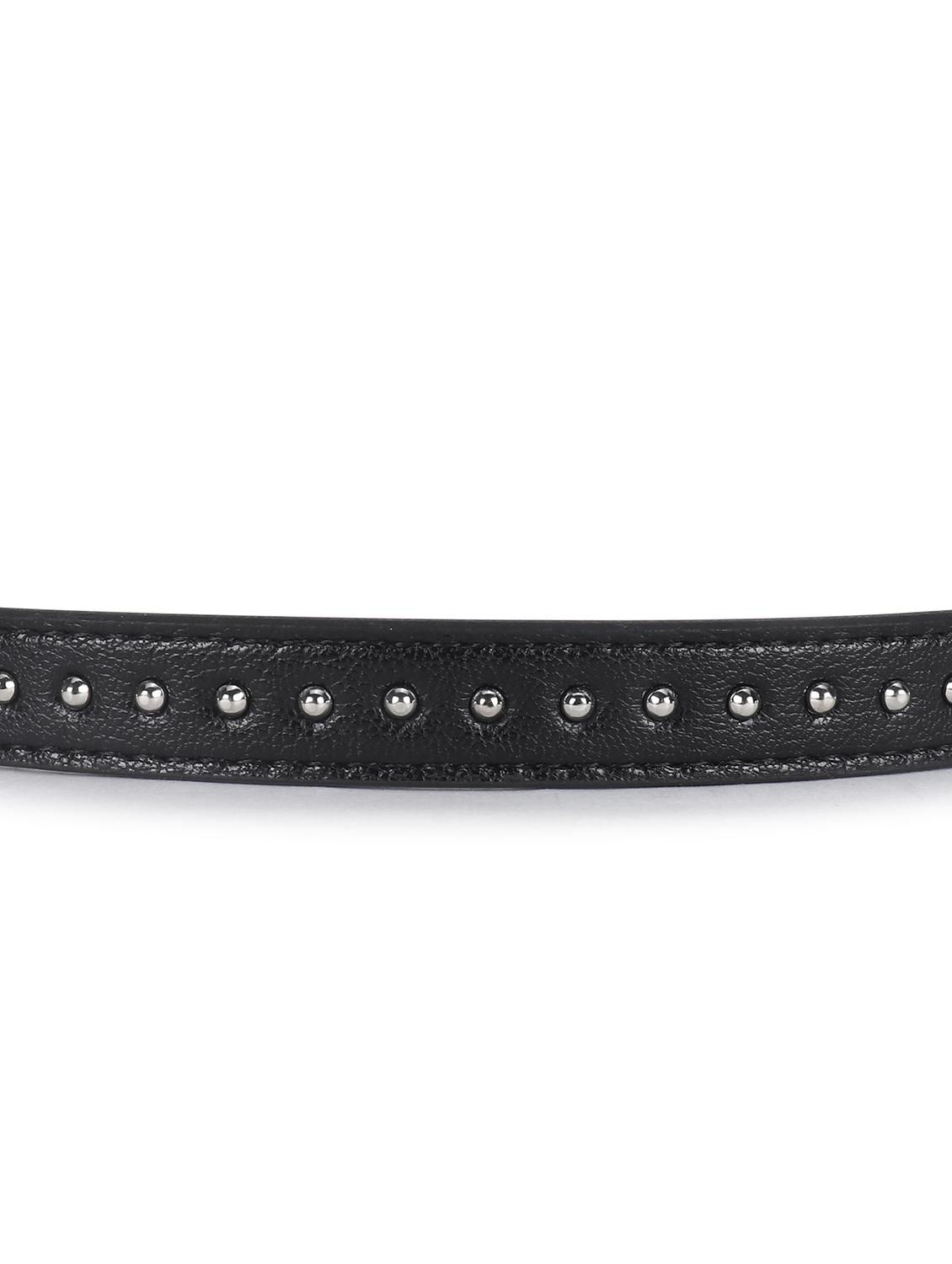 women's black studded leather belt - 21995240 - Standard Image - 4