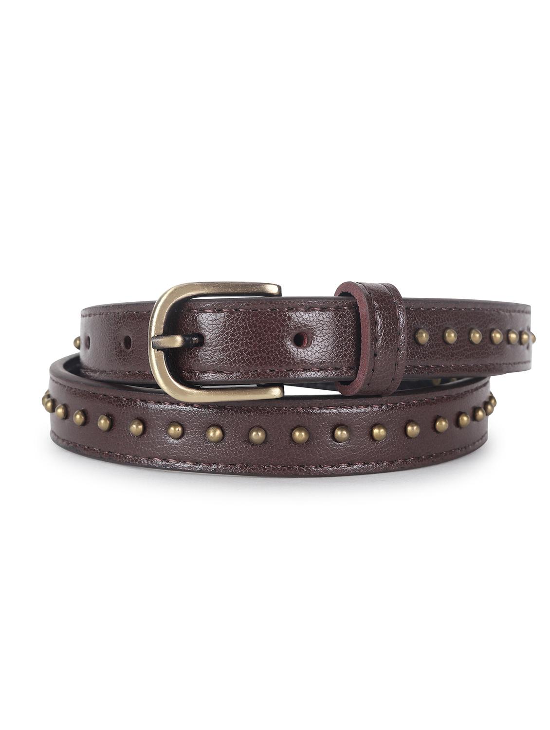 women's brown studded leather belt - 21995241 -  Zoom Image - 0