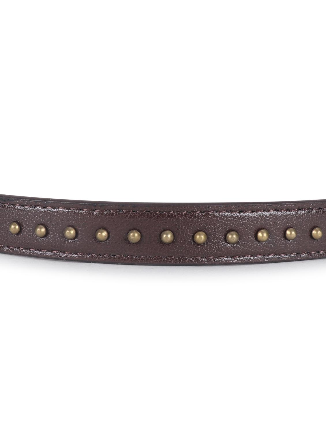 women's brown studded leather belt - 21995241 - Standard Image - 4
