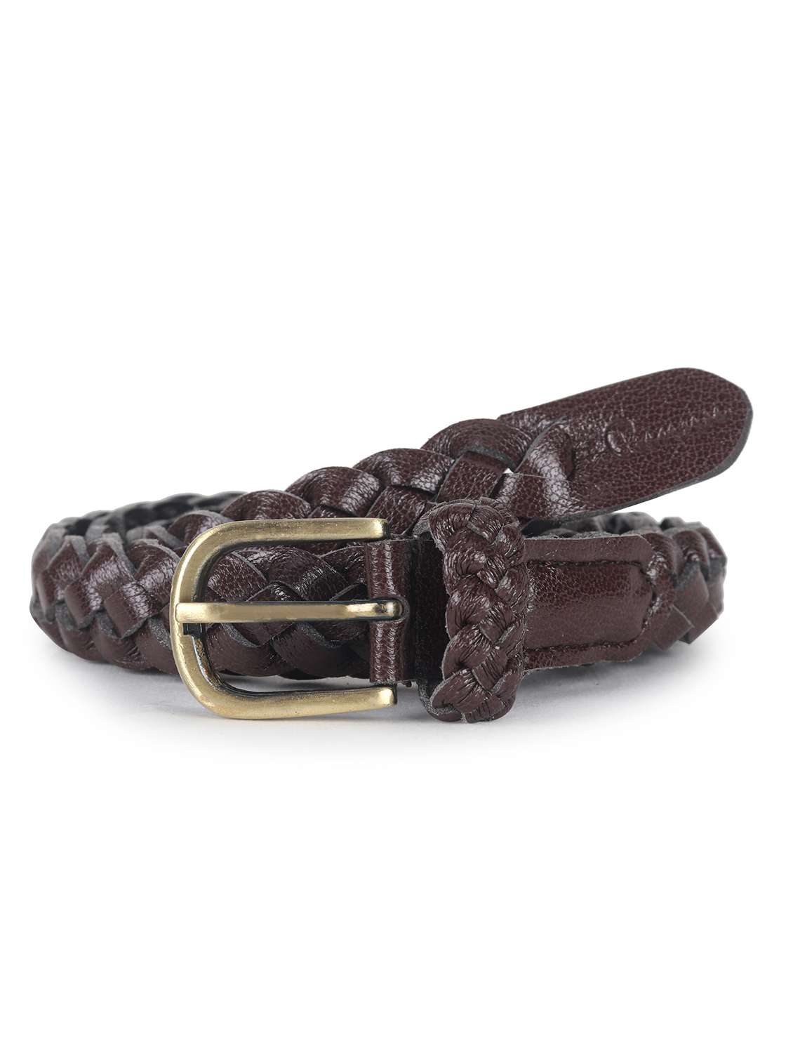 women leather brown plain buckle belt - 21995243 -  Standard Image - 1