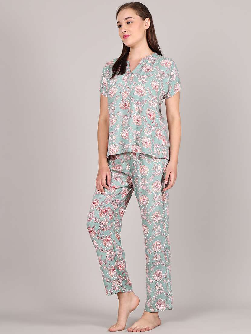 women printed nightwear pyjama set - 21995904 -  Standard Image - 1