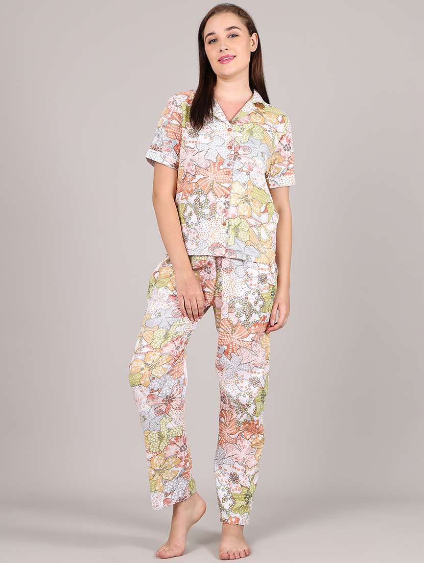 women printed nightwear pyjama set - 21995905 -  Standard Image - 1
