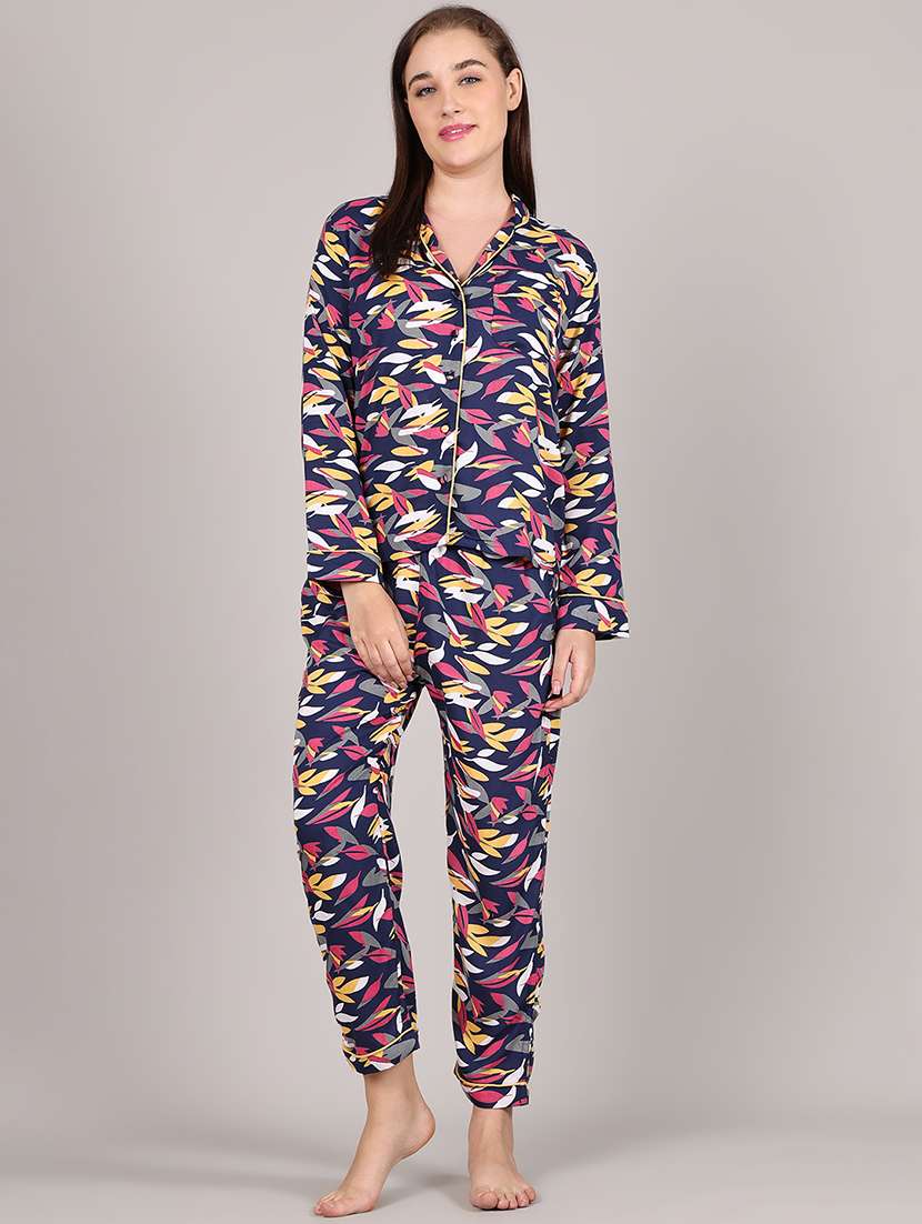 women printed nightwear pyjama set - 21995909 -  Standard Image - 1
