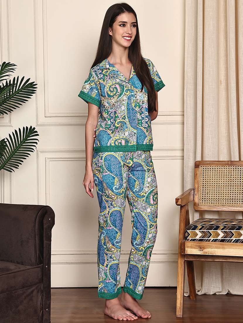 women printed nightwear pyjama set - 21995911 -  Standard Image - 1