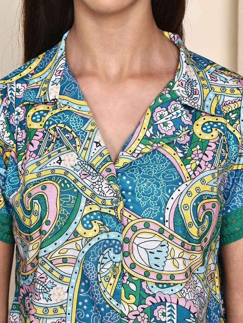 women printed nightwear pyjama set - 21995911 -  Standard Image - 4