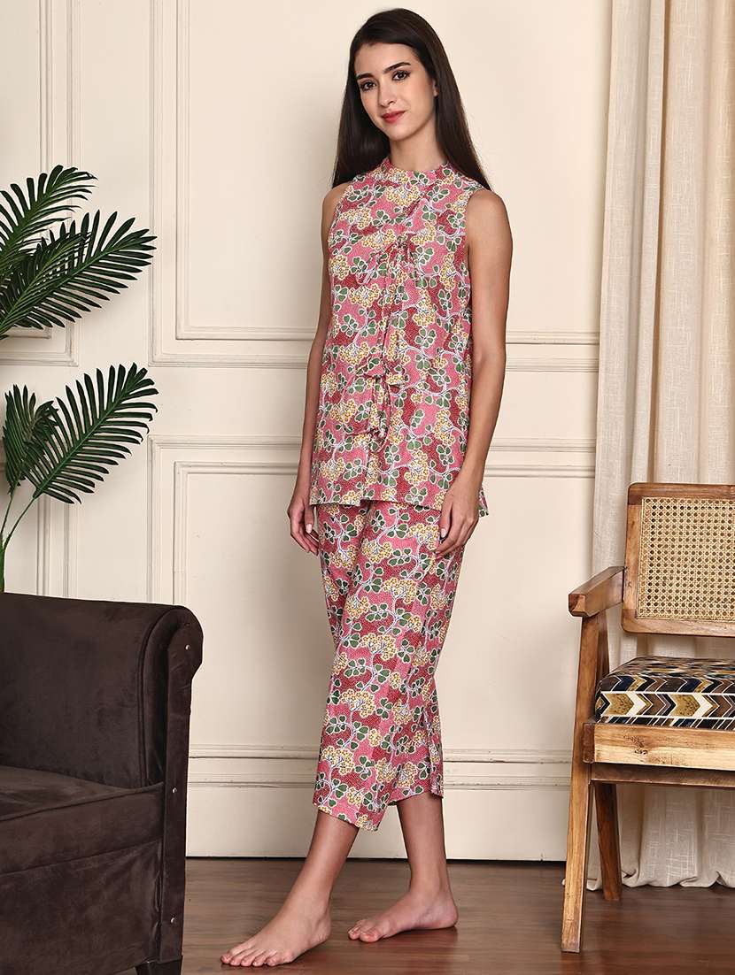 women printed nightwear pyjama set - 21995912 -  Standard Image - 1