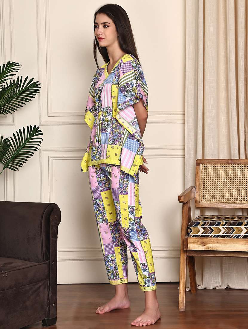 women printed nightwear pyjama set - 21995916 -  Standard Image - 1