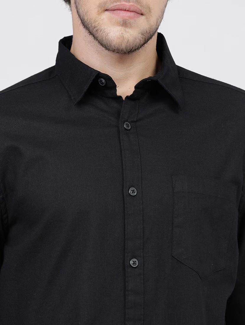 men solid long sleeve regular fit casual shirt - 21996359 - Standard Image - 4