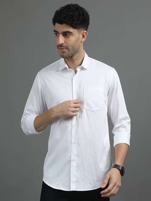 men solid long sleeve regular fit casual shirt - 21996360 -  Standard Image - 0