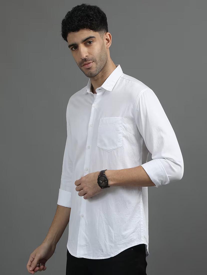 men solid long sleeve regular fit casual shirt - 21996360 -  Standard Image - 1
