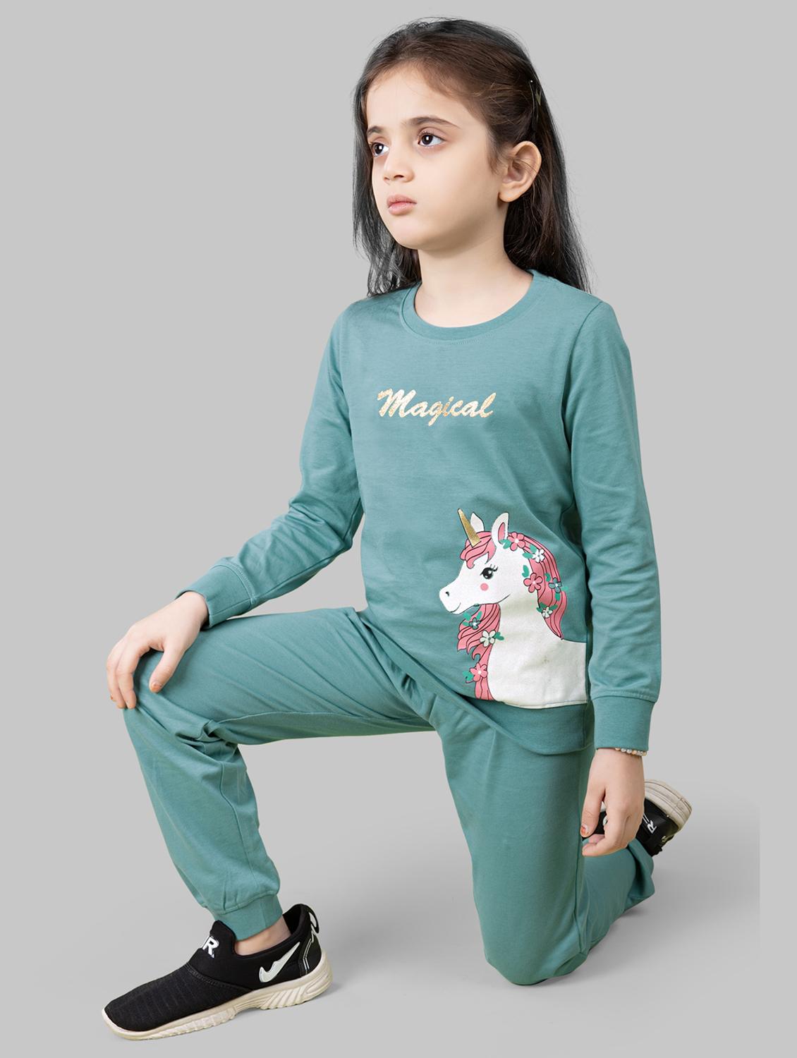 girls printed active wear co-ord set - 21996364 - Standard Image - 1