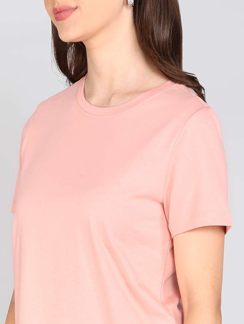 women solid short sleeve regular t-shirt - 21996397 - Standard Image - 4