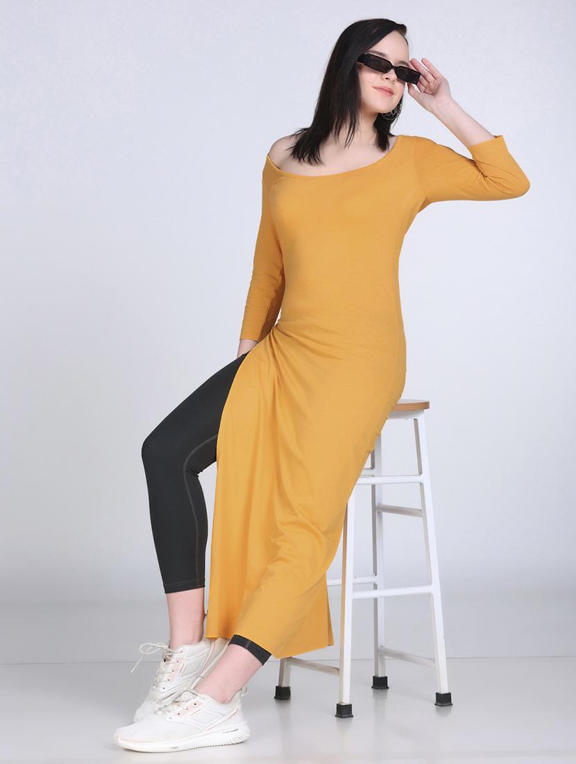 women solid three quarter sleeve long top - 21996408 - Standard Image - 4