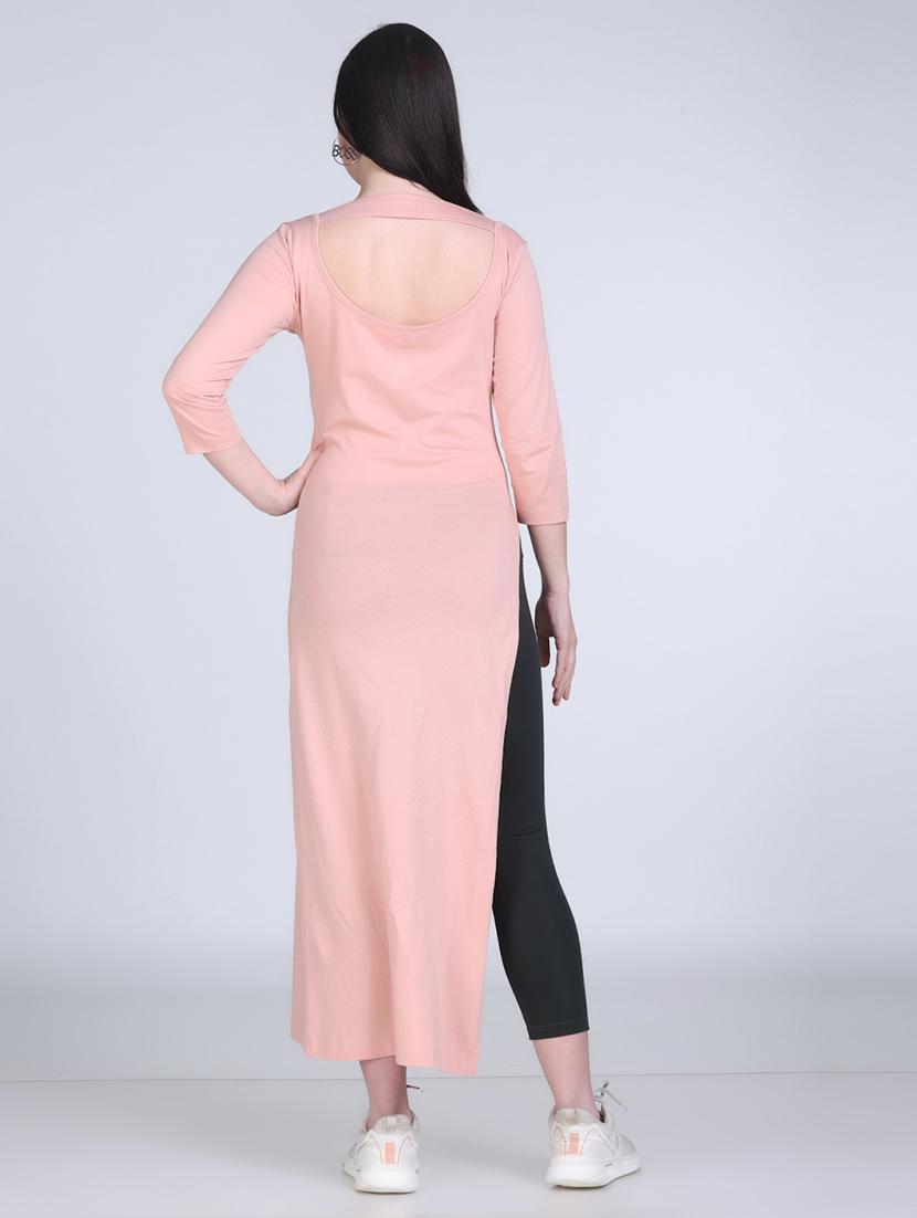 women solid three quarter sleeve long top - 21996410 - Standard Image - 4