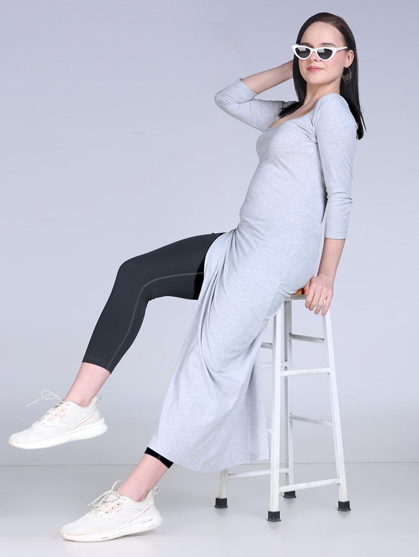 women solid three quarter sleeve long top - 21996411 - Standard Image - 4